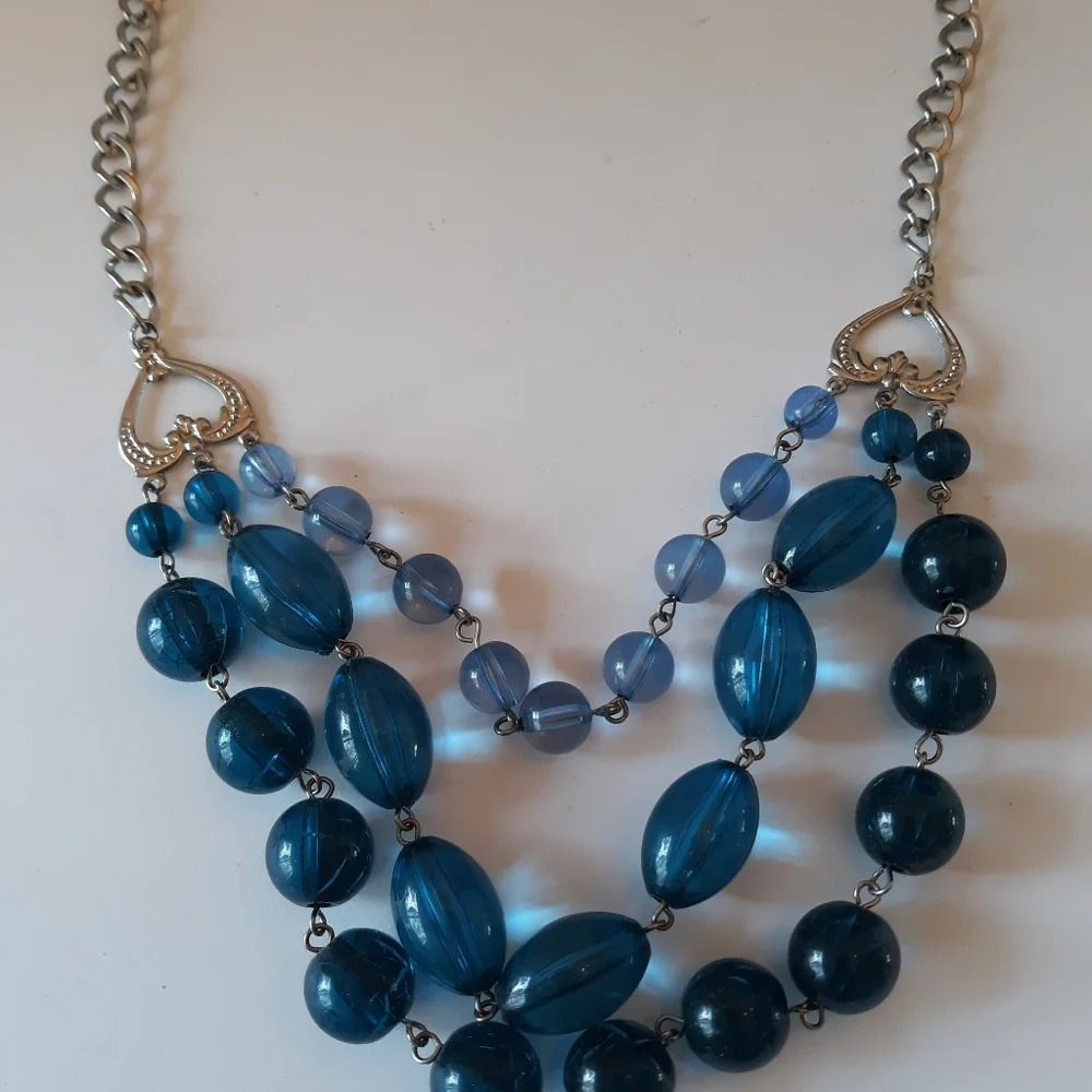 Blue beaded necklace from Icing